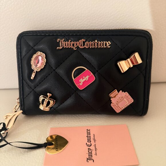 NWT JUICY COUTURE JUICY GIRL ONLY SATCHEL CROSSBODY BAG W WALLET BLACK - Picture 8 of 10